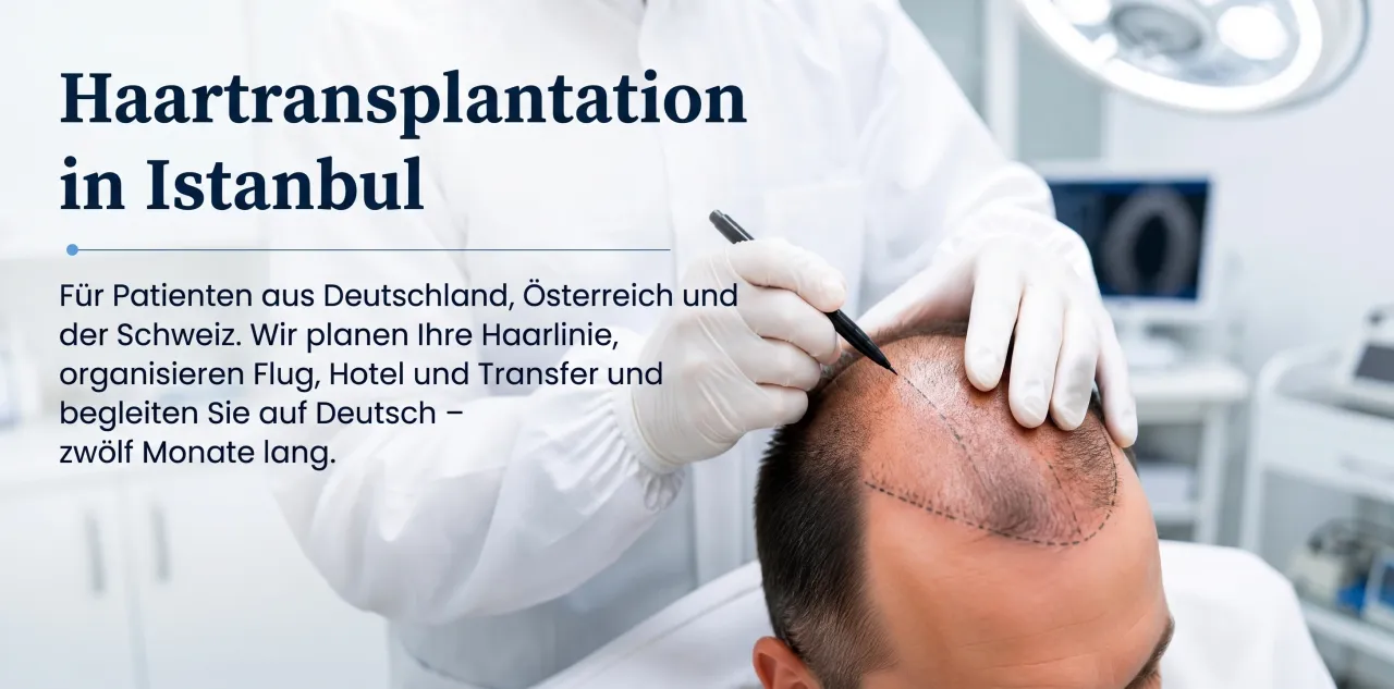 Unser OP-Chef zeichnet vor der Haartransplantation die neue Haarlinie ein